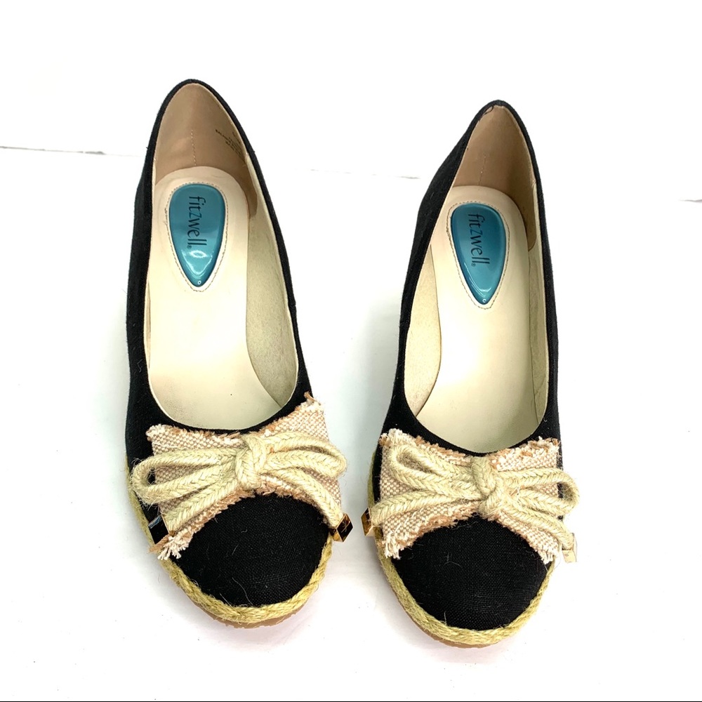 FITZWELL Casual Summer Black Canvas and Jute Espadrilles, 9.5M - Picture 6 of 10